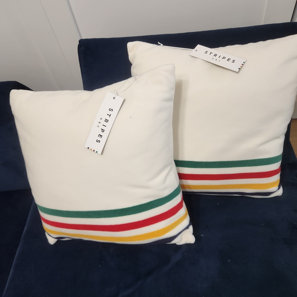 Striped White Throw Pillows